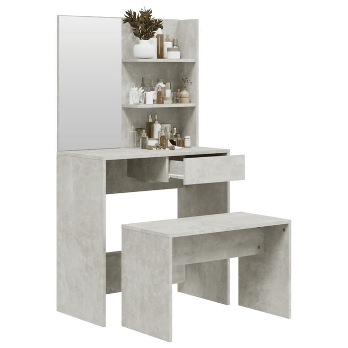 Set măsuță de toaletă, gri beton, 74,5x40x141 cm - WALTI WALTI