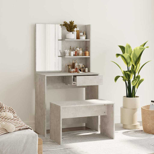 Set măsuță de toaletă, gri beton, 74,5x40x141 cm - WALTI WALTI