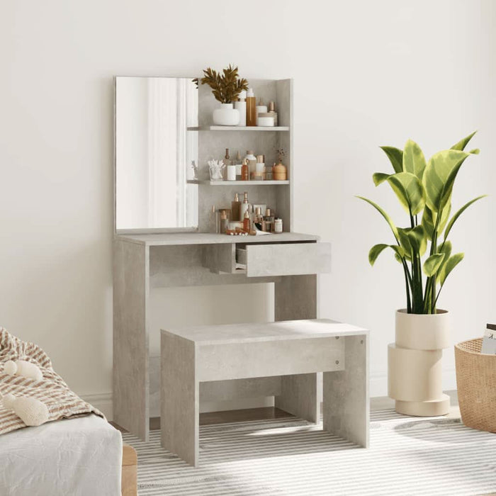 Set măsuță de toaletă, gri beton, 74,5x40x141 cm - WALTI WALTI