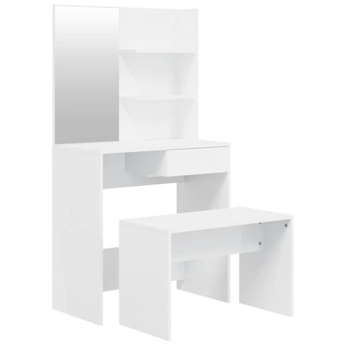 Set măsuță de toaletă, alb extralucios, 74,5x40x141 cm - WALTI WALTI