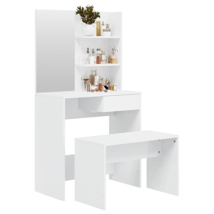 Set măsuță de toaletă, alb extralucios, 74,5x40x141 cm - WALTI WALTI