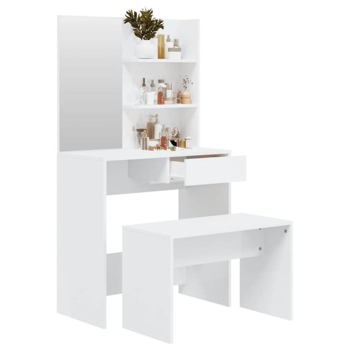 Set măsuță de toaletă, alb extralucios, 74,5x40x141 cm - WALTI WALTI