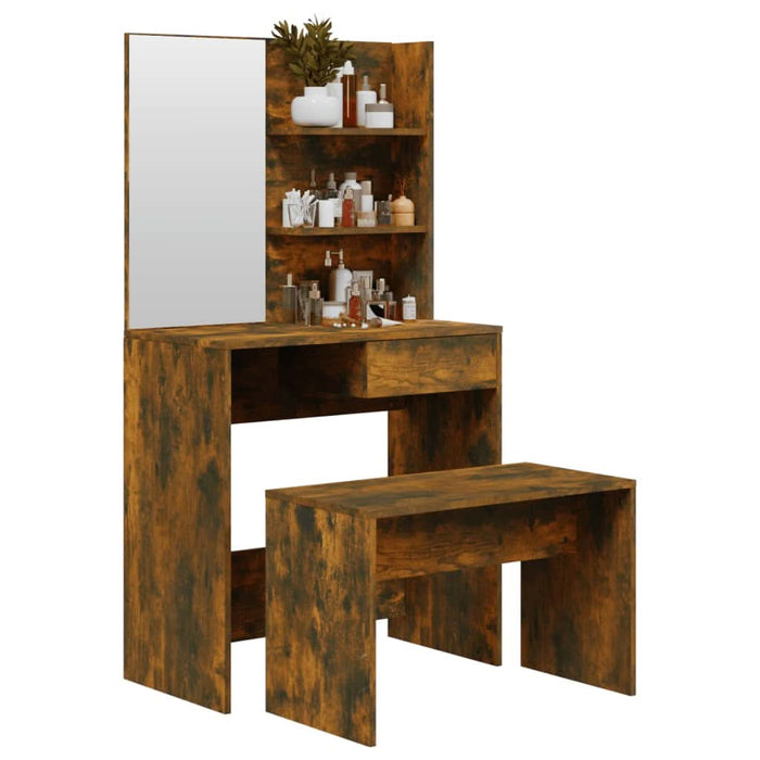 Set măsuță de toaletă, stejar afumat, 74,5x40x141 cm - WALTI WALTI