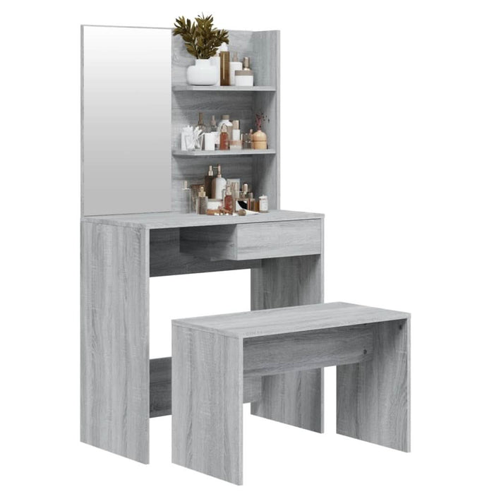Set măsuță de toaletă, gri sonoma, 74,5x40x141 cm - WALTI WALTI