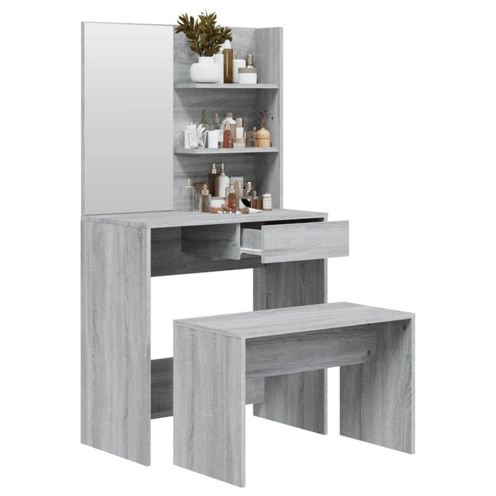 Set măsuță de toaletă, gri sonoma, 74,5x40x141 cm - WALTI WALTI
