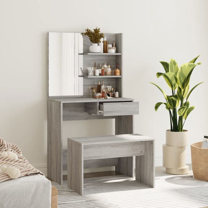 Set măsuță de toaletă, gri sonoma, 74,5x40x141 cm - WALTI WALTI