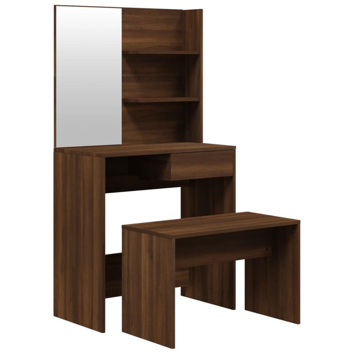 Set măsuță de toaletă, stejar maro, 74,5x40x141 cm - WALTI WALTI