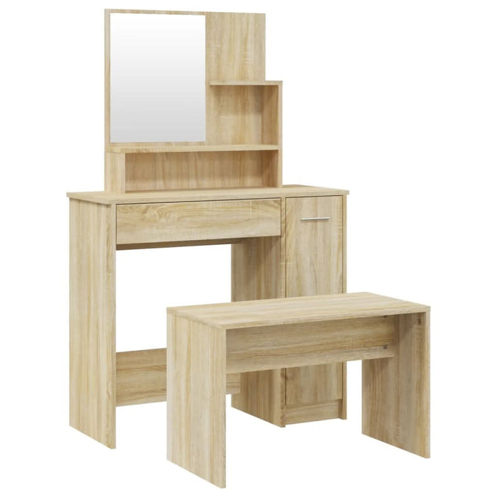 Set măsuță de toaletă, stejar sonoma, 86,5x35x136 cm - WALTI WALTI
