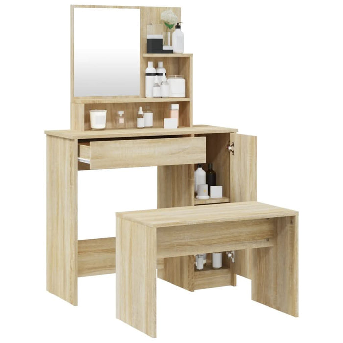 Set măsuță de toaletă, stejar sonoma, 86,5x35x136 cm - WALTI WALTI