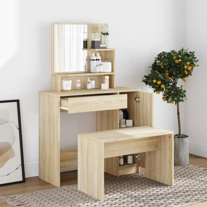 Set măsuță de toaletă, stejar sonoma, 86,5x35x136 cm - WALTI WALTI