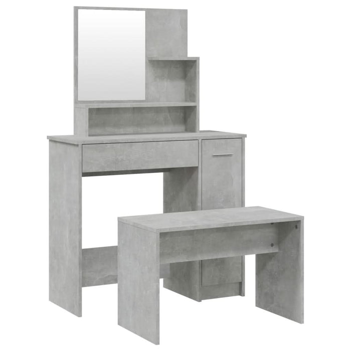 Set măsuță de toaletă, gri beton, 86,5x35x136 cm - WALTI WALTI