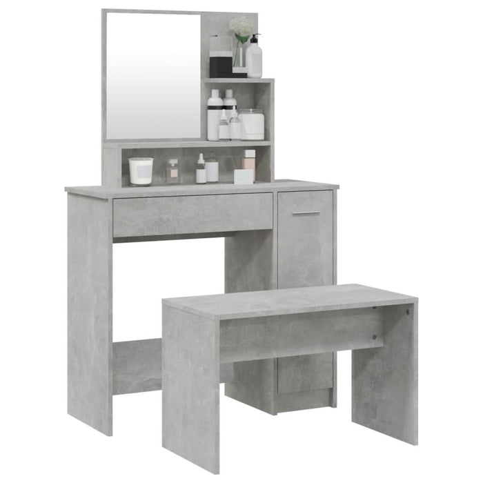 Set măsuță de toaletă, gri beton, 86,5x35x136 cm - WALTI WALTI