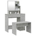 Set măsuță de toaletă, gri beton, 86,5x35x136 cm - WALTI WALTI