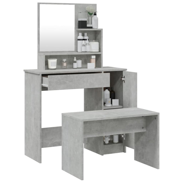 Set măsuță de toaletă, gri beton, 86,5x35x136 cm - WALTI WALTI