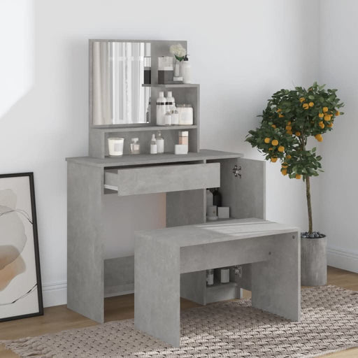 Set măsuță de toaletă, gri beton, 86,5x35x136 cm - WALTI WALTI