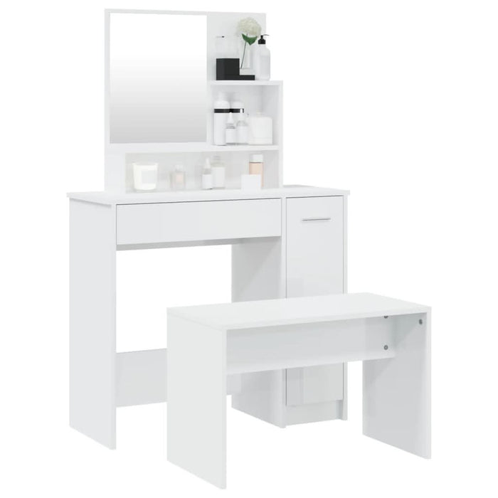 Set măsuță de toaletă, alb extralucios, 86,5x35x136 cm - WALTI WALTI