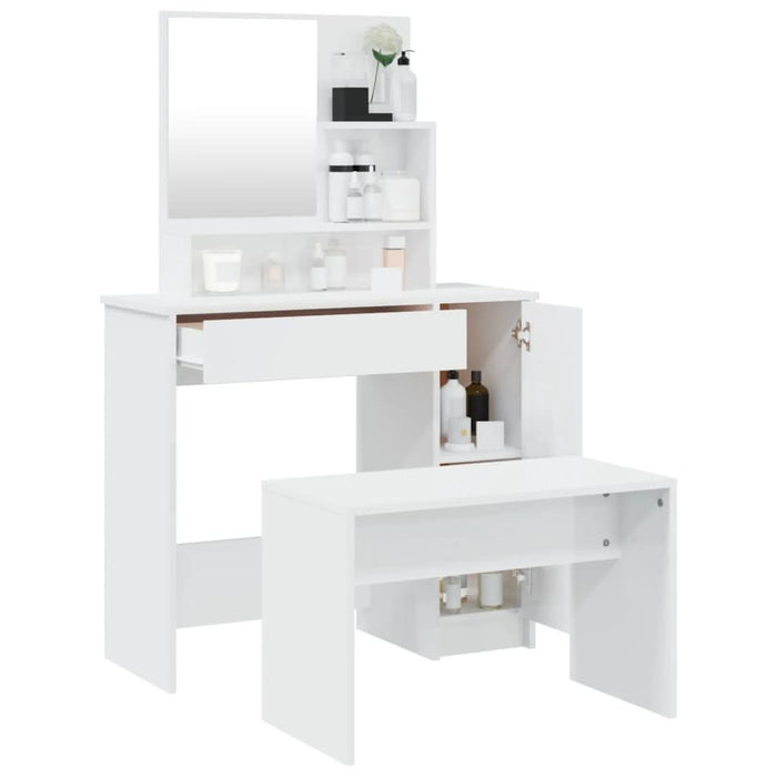 Set măsuță de toaletă, alb extralucios, 86,5x35x136 cm - WALTI WALTI
