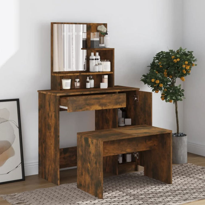 Set măsuță de toaletă, stejar afumat, 86,5x35x136 cm - WALTI WALTI