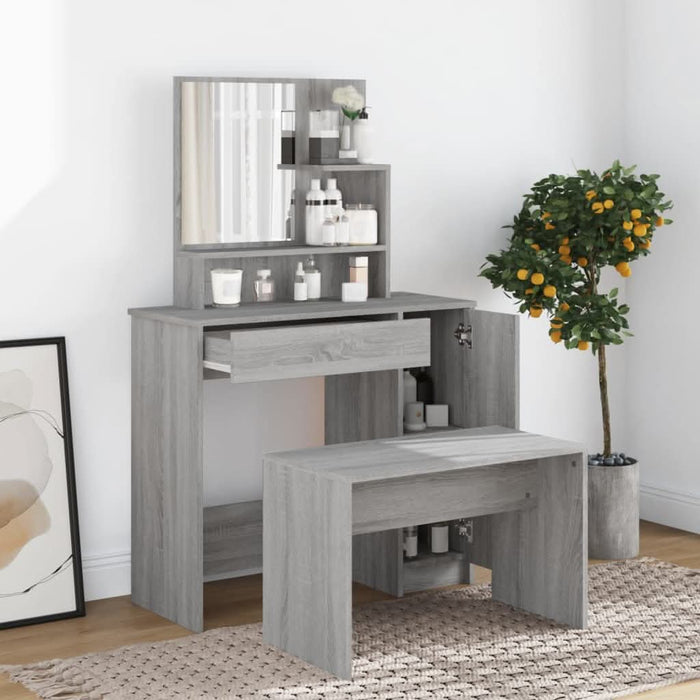 Set măsuță de toaletă, gri sonoma, 86,5x35x136 cm - WALTI WALTI