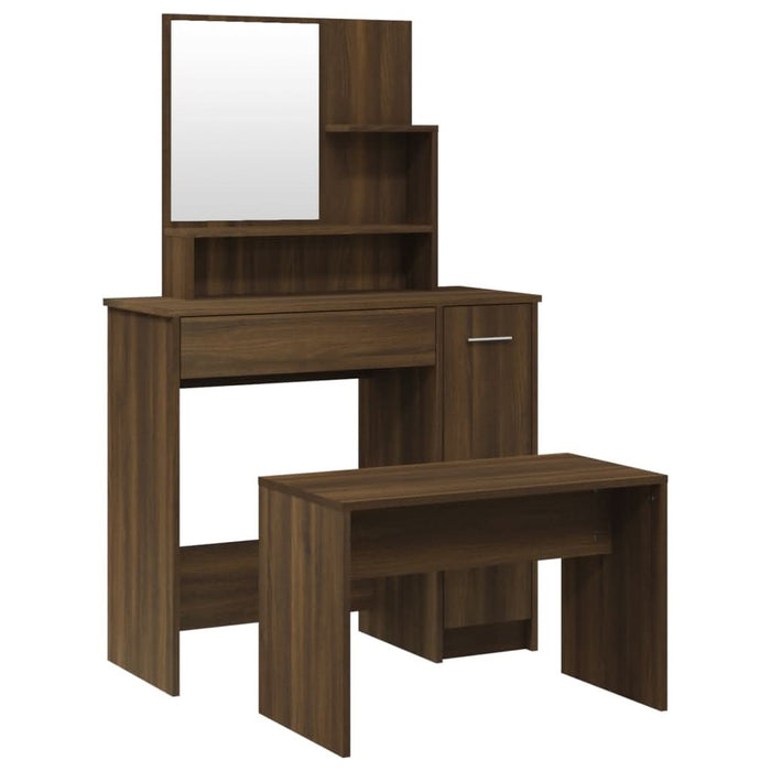 Set măsuță de toaletă, stejar maro, 86,5x35x136 cm - WALTI WALTI