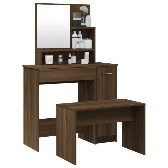 Set măsuță de toaletă, stejar maro, 86,5x35x136 cm - WALTI WALTI