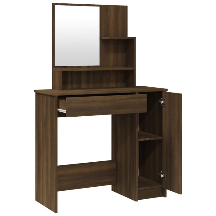 Set măsuță de toaletă, stejar maro, 86,5x35x136 cm - WALTI WALTI