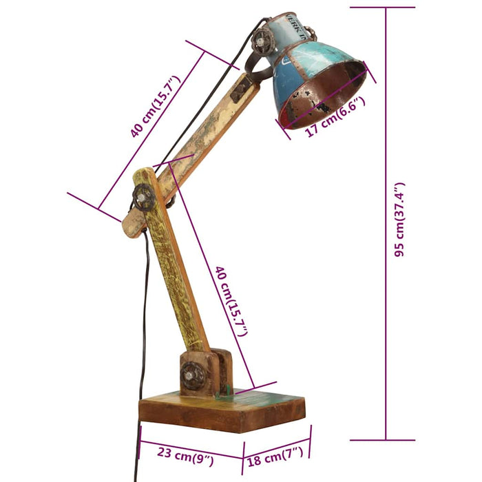Lampă de birou industrială multicolor 23x18x95 cm E27 rotund - WALTI WALTI