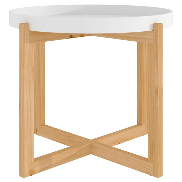Măsuță de cafea alb 53x53x43,5 cm lemn prelucrat&lemn masiv pin WALTI