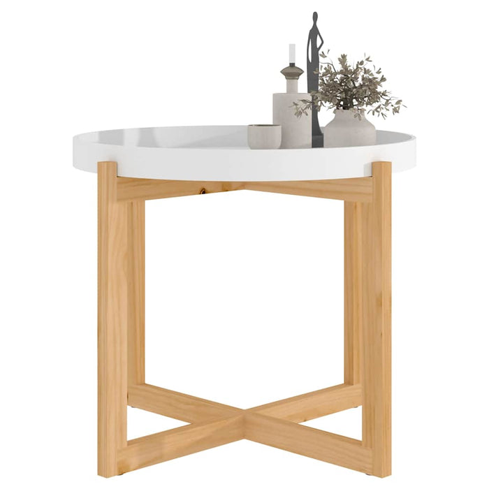 Măsuță de cafea alb 53x53x43,5 cm lemn prelucrat&lemn masiv pin WALTI