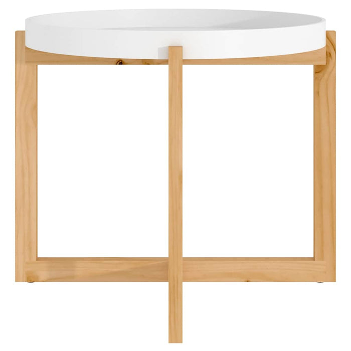 Măsuță de cafea alb 53x53x43,5 cm lemn prelucrat&lemn masiv pin WALTI