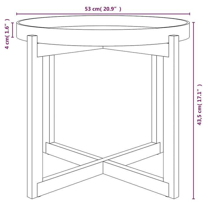 Măsuță de cafea alb 53x53x43,5 cm lemn prelucrat&lemn masiv pin WALTI