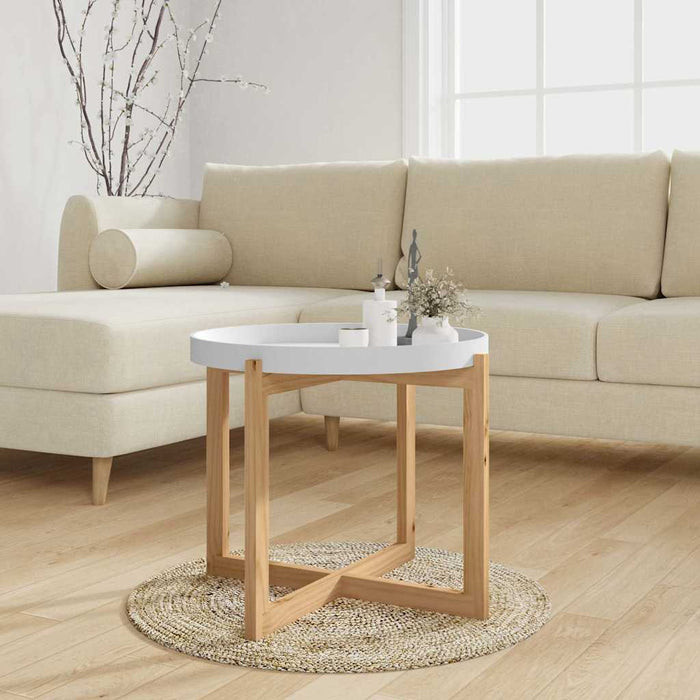 Măsuță de cafea alb 53x53x43,5 cm lemn prelucrat&lemn masiv pin WALTI