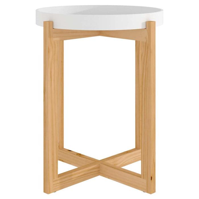 Măsuță de cafea alb 41x41x48,5 cm lemn prelucrat&lemn masiv pin WALTI