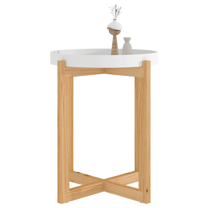 Măsuță de cafea alb 41x41x48,5 cm lemn prelucrat&lemn masiv pin WALTI