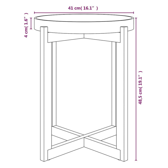 Măsuță de cafea alb 41x41x48,5 cm lemn prelucrat&lemn masiv pin WALTI