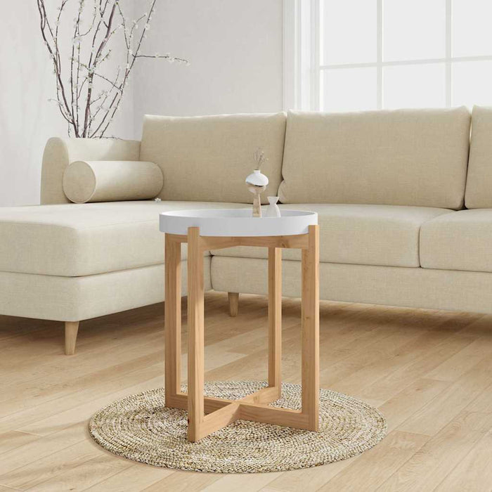Măsuță de cafea alb 41x41x48,5 cm lemn prelucrat&lemn masiv pin WALTI