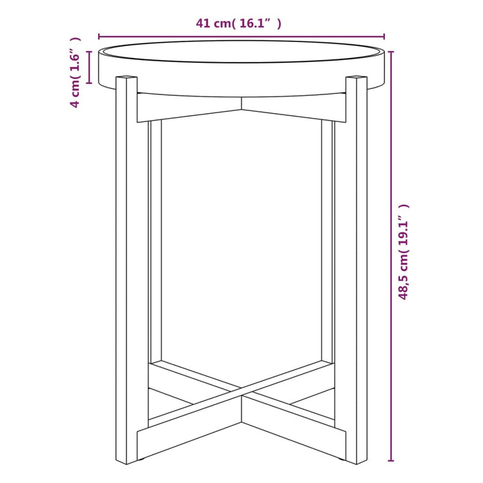 Măsuță de cafea gri 41x41x48,5 cm lemn prelucrat&lemn masiv pin - WALTI WALTI