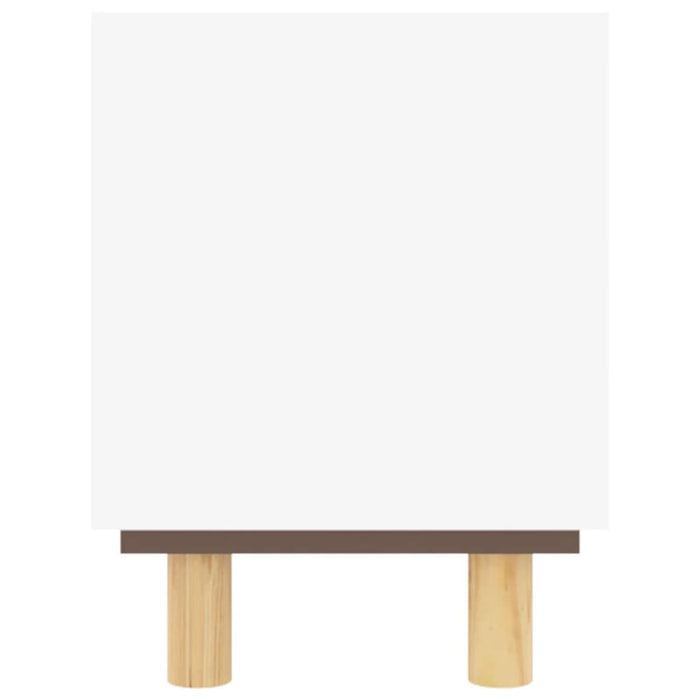 Comodă TV, alb, 80x30x40 cm, lemn masiv pin și ratan natural - WALTI WALTI