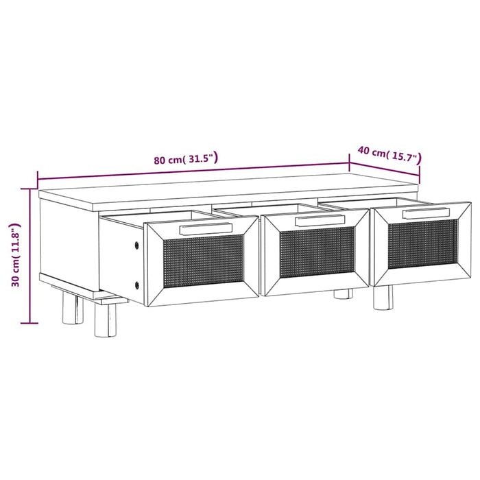 Măsuță de cafea maro 80x40x30 cm lemn prelucrat&lemn masiv pin WALTI