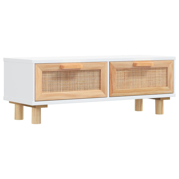 Măsuță de cafea alb 80x40x30cm lemn prelucrat&lemn masiv pin WALTI