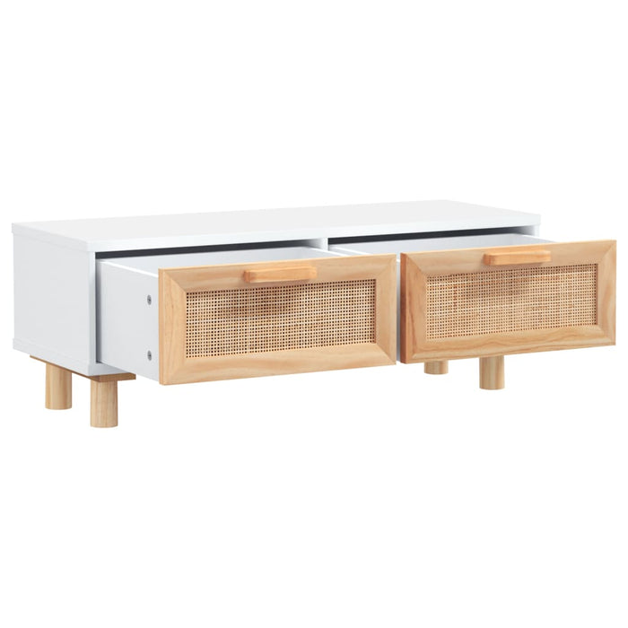 Măsuță de cafea alb 80x40x30cm lemn prelucrat&lemn masiv pin WALTI