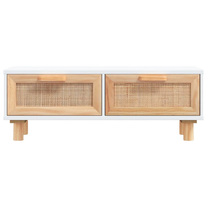 Măsuță de cafea alb 80x40x30cm lemn prelucrat&lemn masiv pin WALTI
