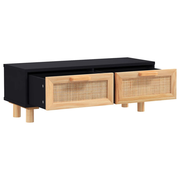 Măsuță de cafea negru 80x40x30cm lemn prelucrat&lemn masiv pin WALTI