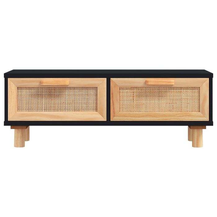 Măsuță de cafea negru 80x40x30cm lemn prelucrat&lemn masiv pin WALTI