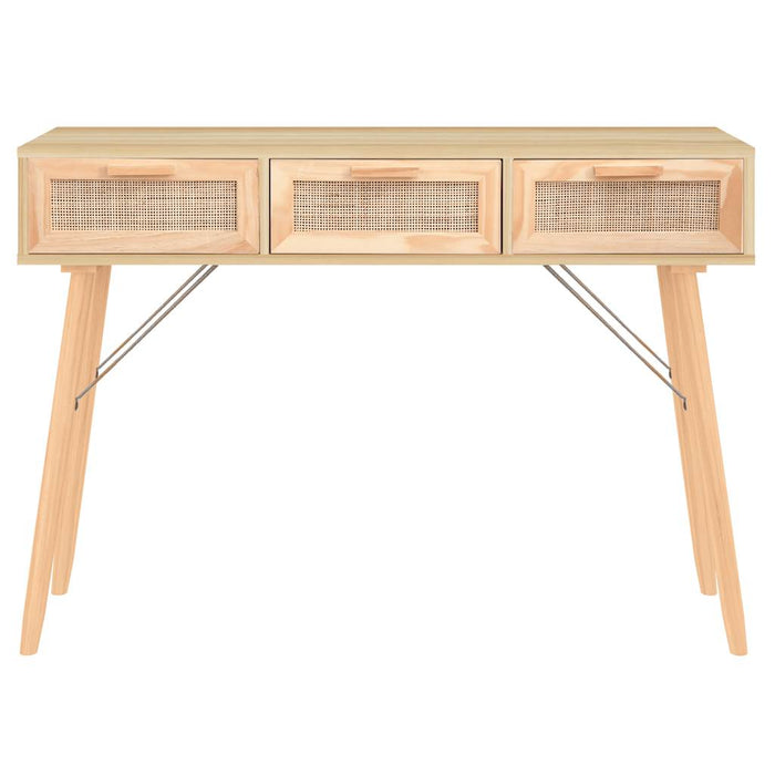 Masă consolă maro 105x30x75 cm lemn masiv pin și ratan natural - WALTI WALTI