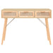 Masă consolă maro 105x30x75 cm lemn masiv pin și ratan natural - WALTI WALTI