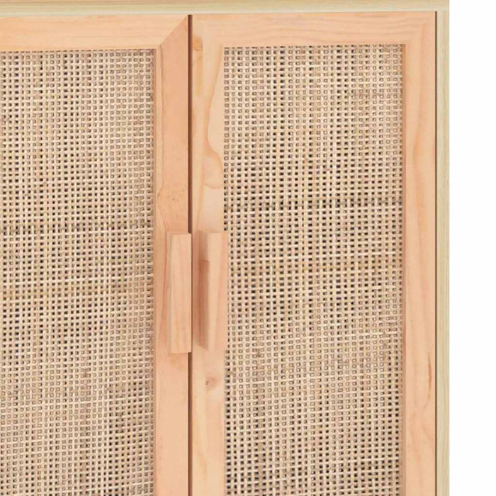 Servantă, maro, 60x30x70 cm, lemn masiv pin și ratan natural - WALTI WALTI