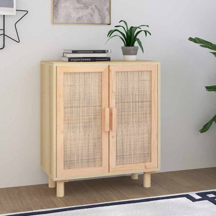 Servantă, maro, 60x30x70 cm, lemn masiv pin și ratan natural - WALTI WALTI