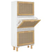 Pantofar, alb, 52x25x115 cm, lemn prelucrat și ratan natural - WALTI WALTI