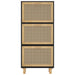 Pantofar, negru, 52x25x115 cm, lemn prelucrat și ratan natural - WALTI WALTI